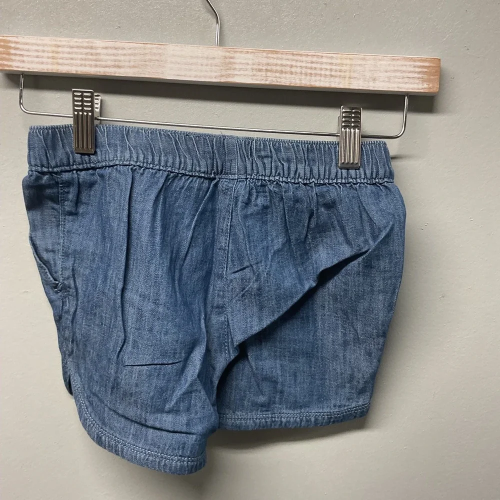 The Children's Place Girls Denim Shorts Blue‎ Elastic Waist Drawstring Size 6X 7